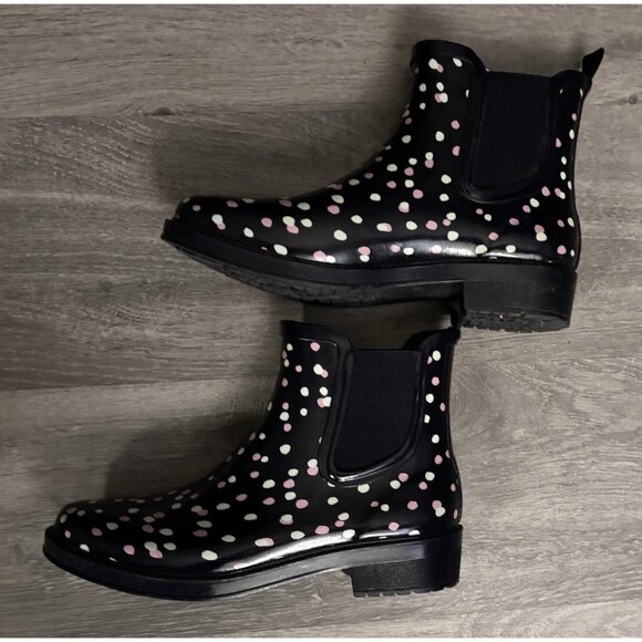 Isaac Mizrahi Live! n/a Women's Sz 8 Printed Rubber Rain Bootie - Picture 4 of 5